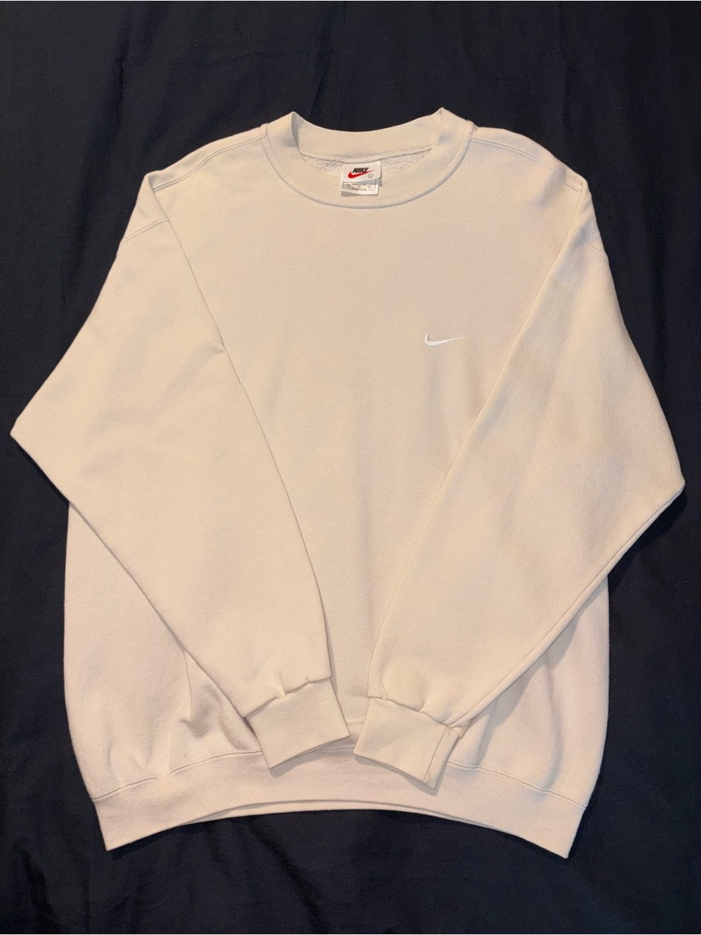 Nike Vintage Sweatshirt Sweater Beige Color L 90s Made in USA good condition